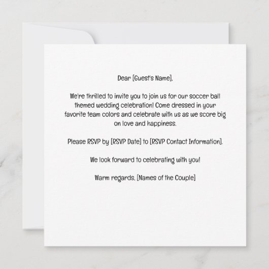Voetbal Huwelijk thema met bal op groen Kaart (Achterkant)
