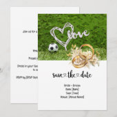 Voetbal Huwelijk thema met bal op groen Kaart (Voorkant / Achterkant)