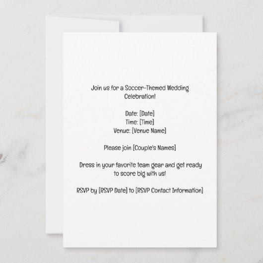 Voetbal Huwelijk thema met bal op groen Kaart (Achterkant)
