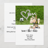 Voetbal Huwelijk thema met bal op groen Kaart (Voorkant / Achterkant)