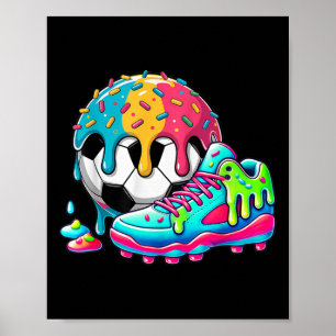 Voetbal ijs druppel voor jongens meisjes kinderen poster