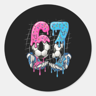 Voetbal IJscrème Drip 67 Handen Jongens Sport Game Ronde Sticker