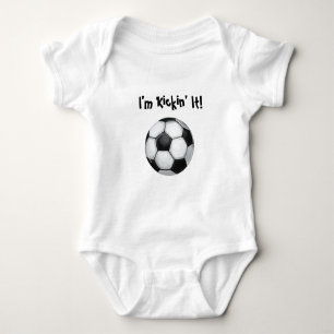 Voetbal, ik ben Kickin 'it! Shirt van de zuigeling