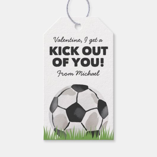 Voetbal Ik Krijg Een Kick Uit Je Valentijnsdag Cadeaulabel (Voorkant)