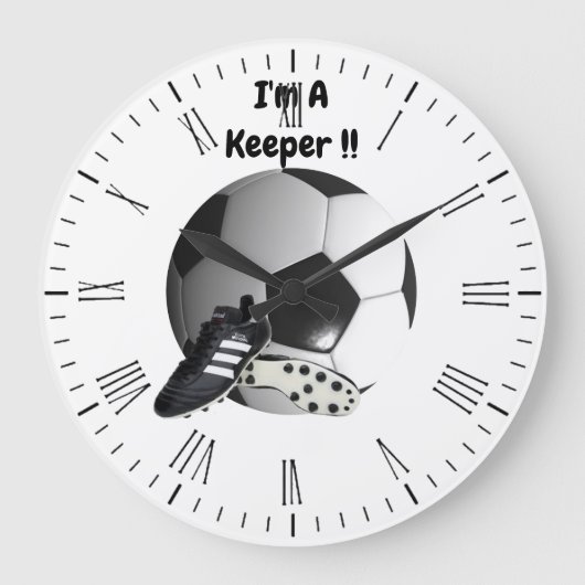Voetbal Im A Keeper, wandklok (Voorkant)