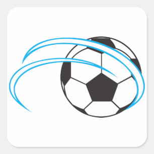 Voetbal in beweging vierkante sticker