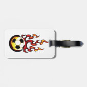 Voetbal in brand bagagelabel (Achterkant horizontaal)