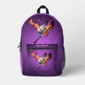 Voetbal in brand. bedrukte rugzak (Voorkant)