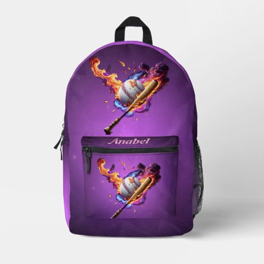 Voetbal in brand. bedrukte rugzak (Voorkant)