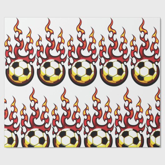 Voetbal in brand cadeaupapier (Vlak)
