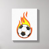 Voetbal in brand canvas afdruk (Voorkant)