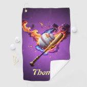 Voetbal in brand. golfhanddoek (Insitu)