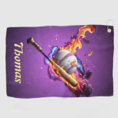 Voetbal in brand. golfhanddoek (Horizontaal)