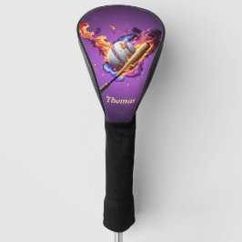 Voetbal in brand. golfheadcover
