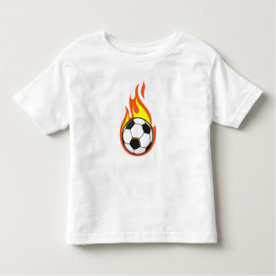 Voetbal in brand kinder shirts