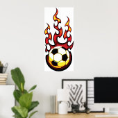 Voetbal in brand poster (Thuiskantoor)