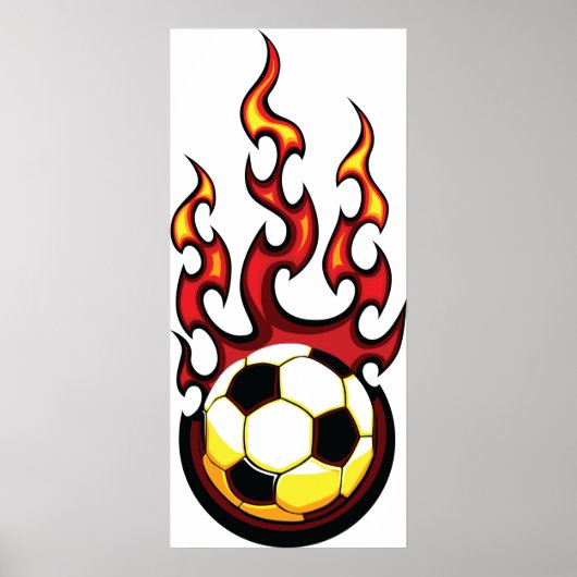 Voetbal in brand poster (Voorkant)