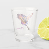 Voetbal in brand. shot glas (Achterkant)