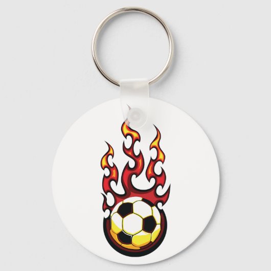 Voetbal in brand sleutelhanger (Achterkant)