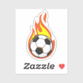 Voetbal in brand sticker (Vel)