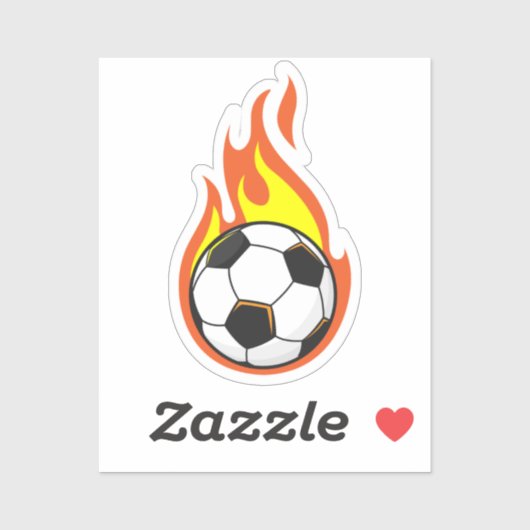 Voetbal in brand sticker (Vel)