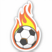 Voetbal in brand sticker (Voorkant)