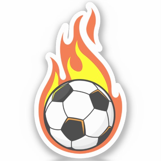 Voetbal in brand sticker (Voorkant)