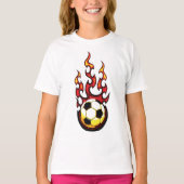 Voetbal in brand t-shirt (Voorkant)
