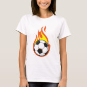 Voetbal in brand t-shirt (Voorkant)
