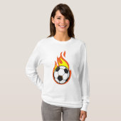 Voetbal in brand t-shirt (Voorkant volledig)