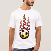Voetbal in brand t-shirt (Voorkant)