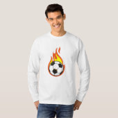 Voetbal in brand t-shirt (Voorkant volledig)