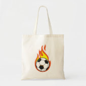 Voetbal in brand tote bag (Voorkant)
