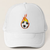 Voetbal in brand trucker pet (Voorkant)