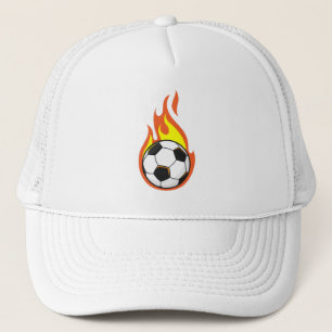 Voetbal in brand trucker pet
