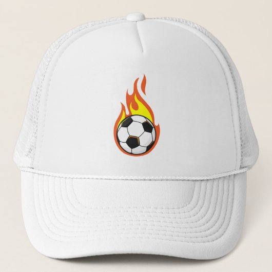 Voetbal in brand trucker pet (Voorkant)