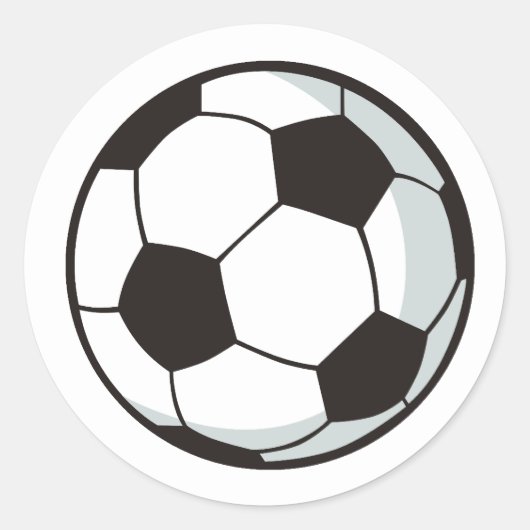 Voetbal in Cartoon Stijl Ronde Sticker (Voorkant)