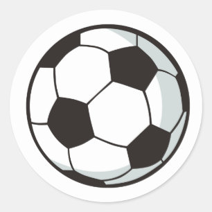 Voetbal in Cartoon Stijl Ronde Sticker