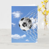voetbal in de volgende verjaardag kaart (Gele Bloem)