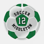 Voetbal ⚽ in een donkergroen en wit metalen ornament (Achterkant)