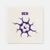 Voetbal in een muur servet (Voorkant)