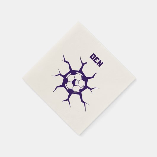 Voetbal in een muur servet (Hoek)