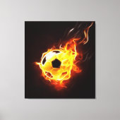 Voetbal in Flames Canvas Afdruk (Voorkant)