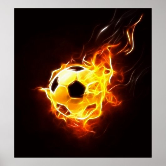 Voetbal in Flames Poster (Voorkant)
