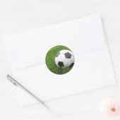 Voetbal in Grass Ronde Sticker (Envelop)