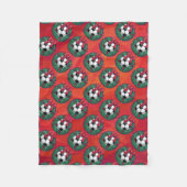 Voetbal in het Grote Patroon op rood Fleece Deken (Voorkant)