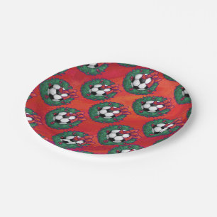 voetbal in het Grote Patroon op rood Papieren Bordje