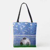 Voetbal in het net, populair design, tote bag (Achterkant)
