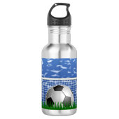 Voetbal in het net, populair design, waterfles  (Voorkant)