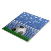 Voetbal in het net  tegeltje (Zijkant)